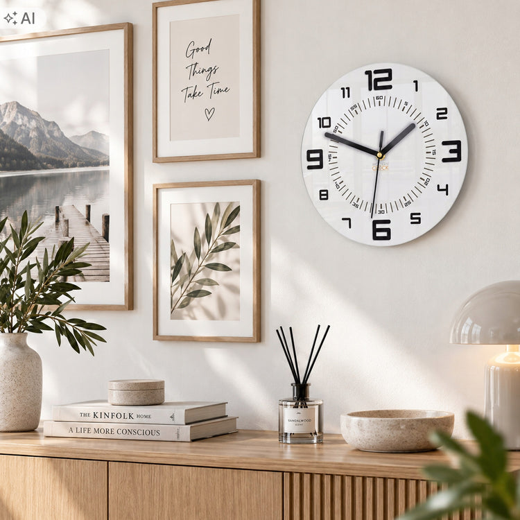 Sieninis laikrodis „ModernClock Armando“ su 3D skaitmenimis, Ø 28 cm