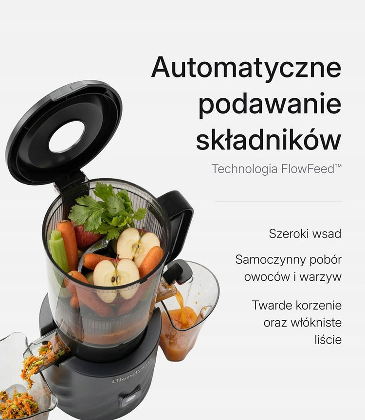 Lėtaeigė sulčiaspaudė su platųja anga „BlendyGo Juice“, 350 W