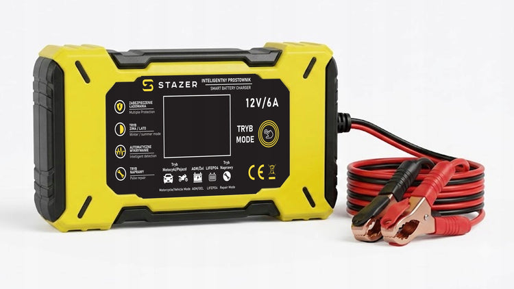 Akumuliatorių įkroviklis „Stazer“ 12 V, 6 A, AGM / GEL / LiFePO4