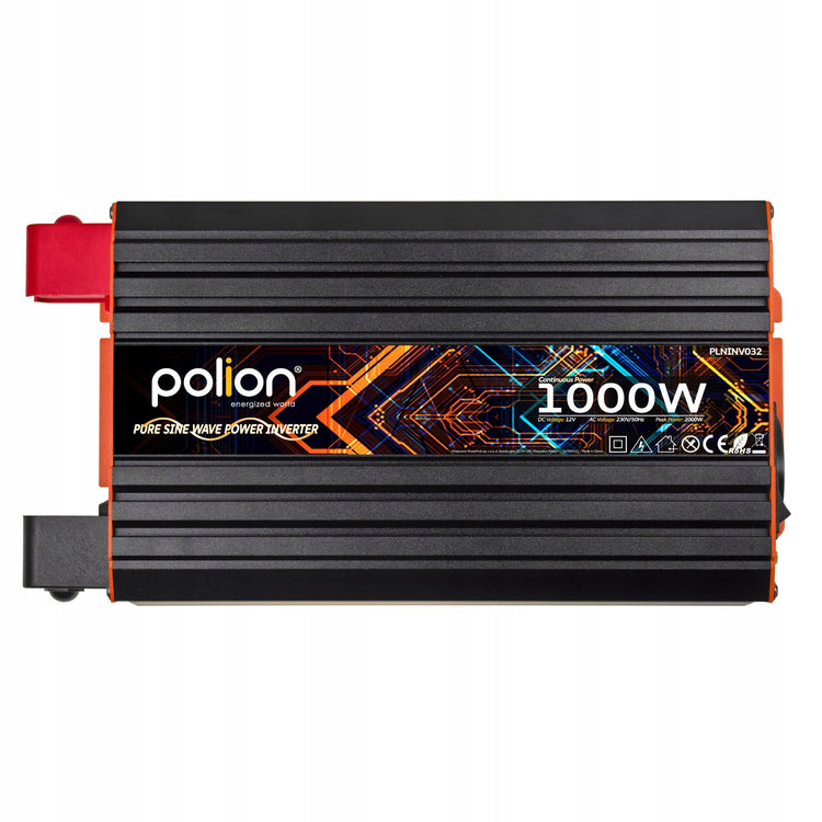 Įtampos keitiklis „Polion“ 12 V / 230 V, 1000 W, gryna sinusinė banga – nuotrauka 2