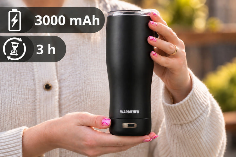 Išmanusis šildomas termo puodelis „Warmener“ 560 ml, USB