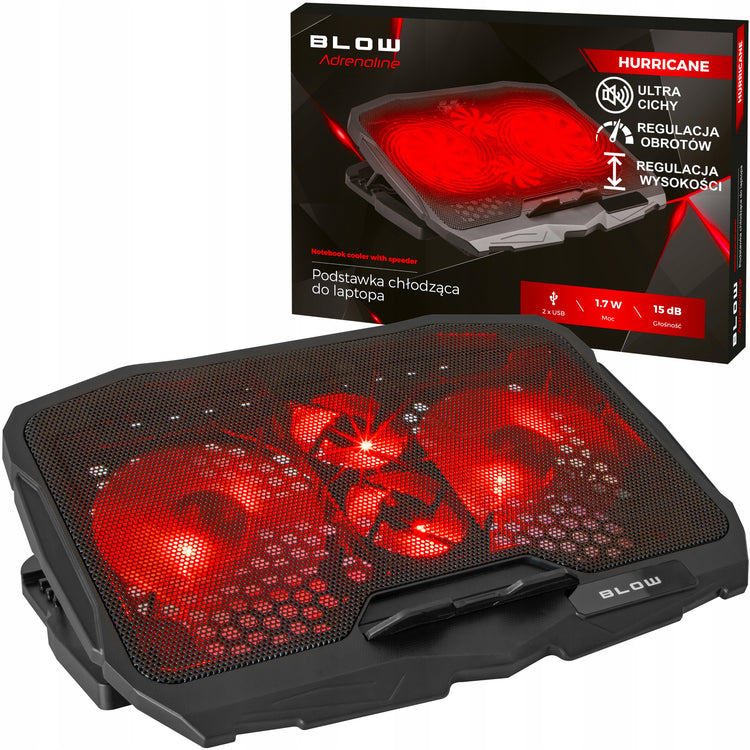 Nešiojamojo kompiuterio aušinimo padėklas „Blow“ 12–17" su 4 ventiliatoriais