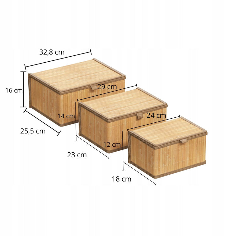Bambukinių laikymo krepšelių rinkinys „5five Simply Smart“, 3 vnt.