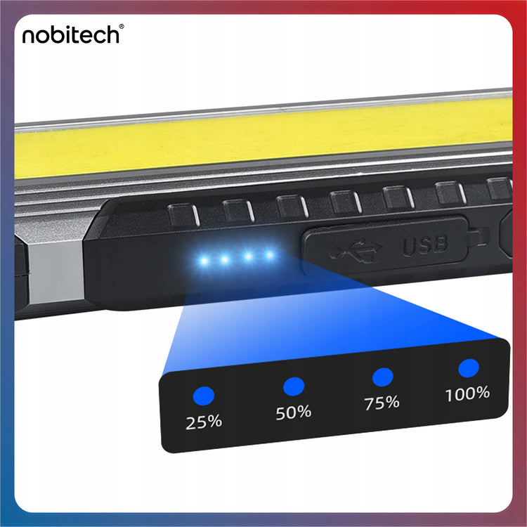 Akumuliatorinė LED darbo lempa „Nobitech WL01“ su kabliu, stovu ir magnetu
