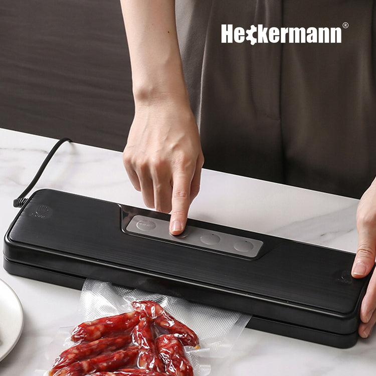 Vakuuminis maisto pakuotuvas „Heckermann“ su maišeliais ir plėvele, 150 W