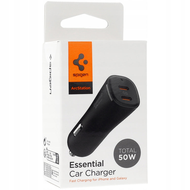 Automobilinis kroviklis „Spigen ArcStation Essential EV502“, 2× USB-C, PD, PPS