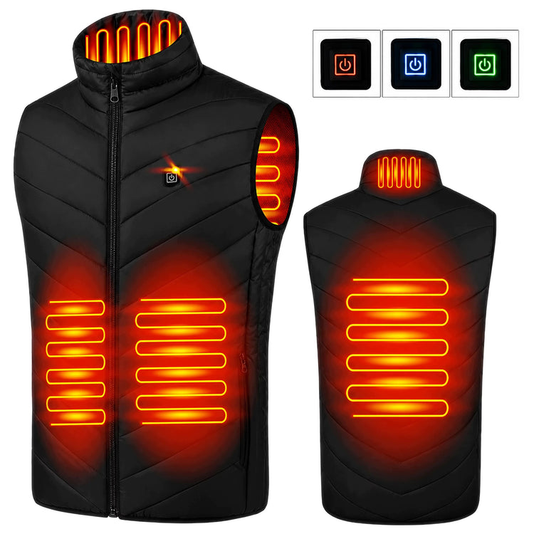 Šildoma liemenė su USB maitinimu, unisex, juoda, L dydis