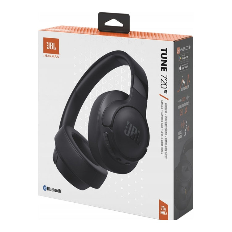 Belaidės ausinės „JBL Tune 720BT“ su JBL Pure Bass, iki 76 val., juodos