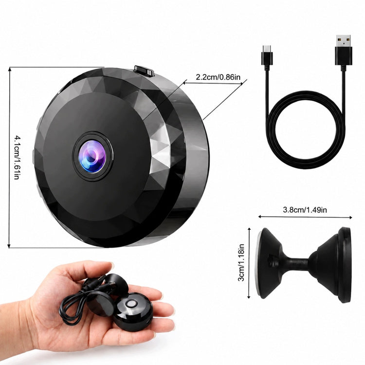 Mini Wi-Fi kamera 1080p su magnetiniu 360° laikikliu ir Bluetooth
