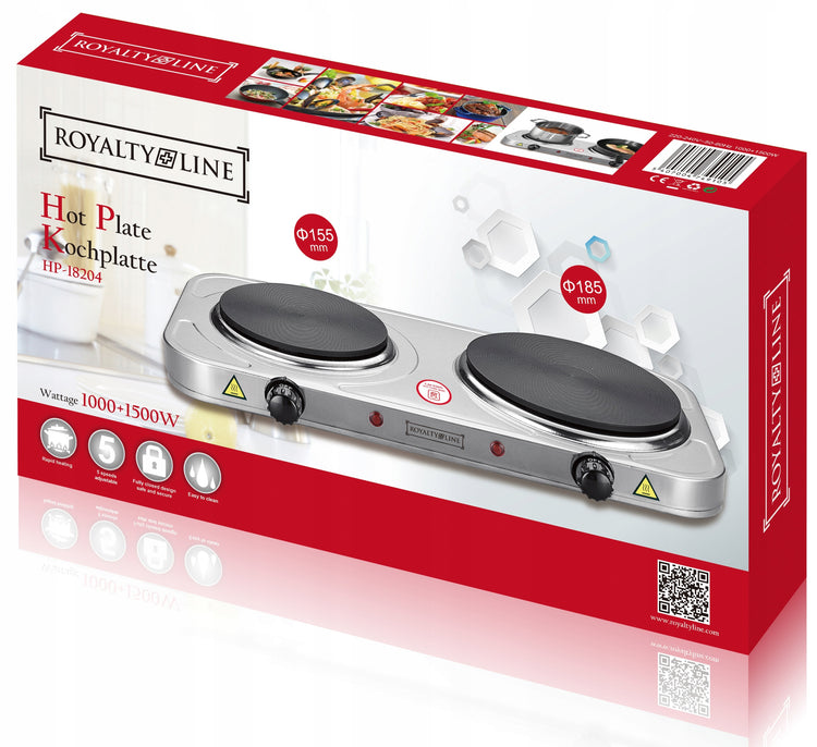 Dviejų kaitviečių viryklė „Royalty Line HP18204“ – nuotrauka 4