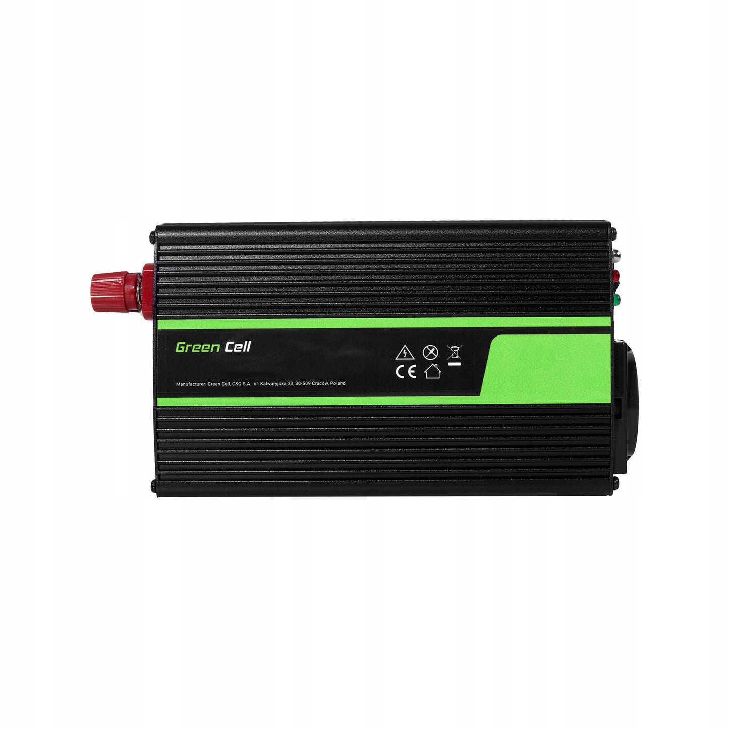 Automobilinis įtampos keitiklis (inverteris) 12v → 230v, 500w / 1000w, modifikuota sinuso banga, su USB – Green Cell