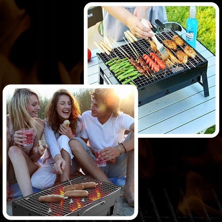 Sulankstomas turistinis anglinis grilis – patogus sprendimas bet kuriai išvykai BBQ