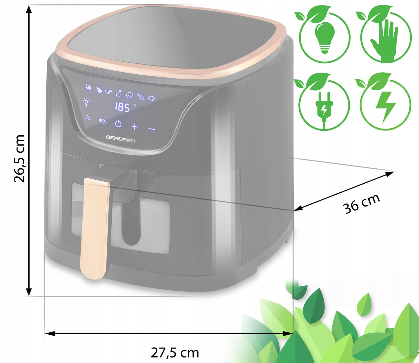 Berdsen karšto oro gruzdintuvė 5 l 1500w