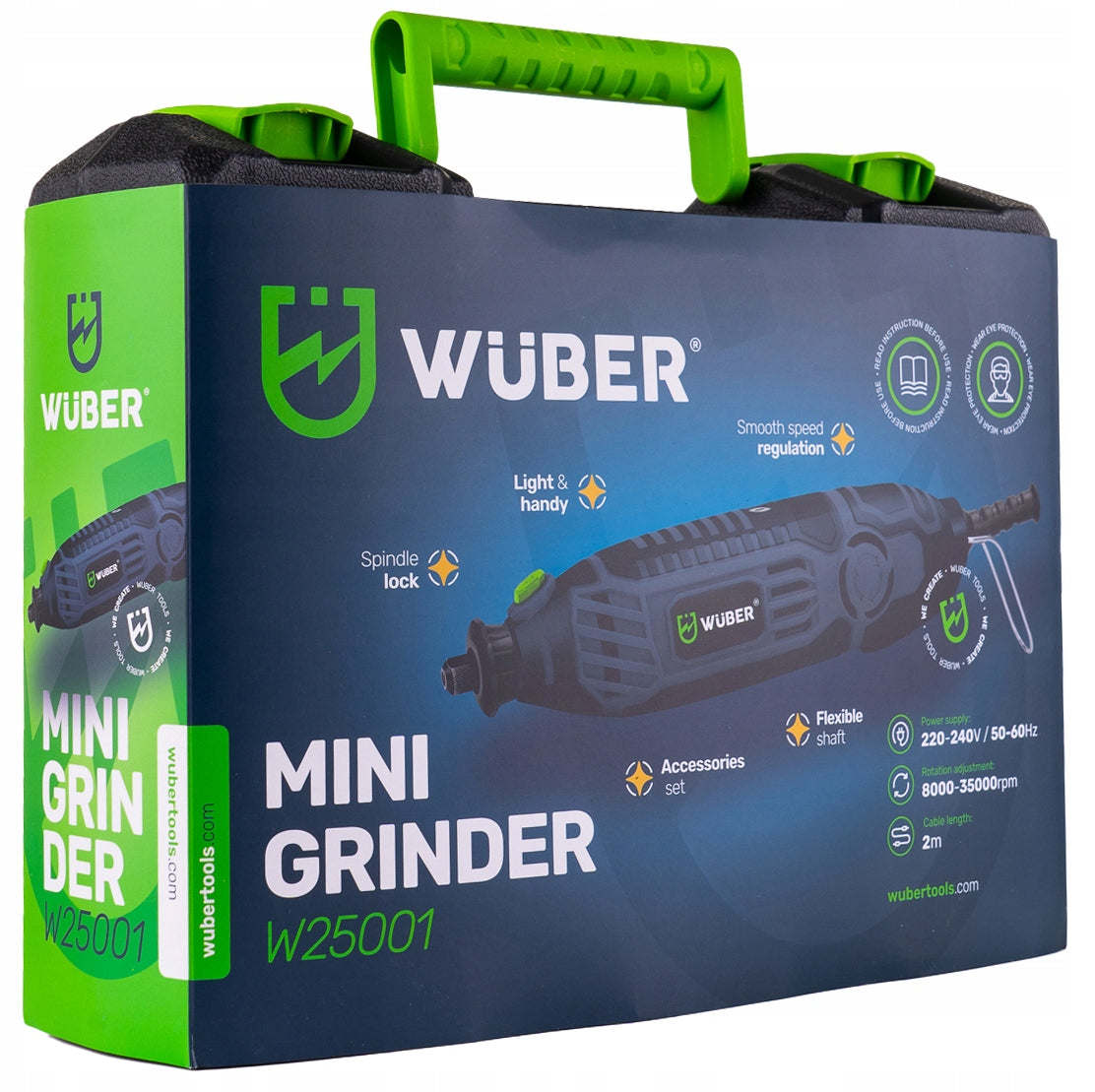 Mini universalus graviravimo–frezavimo–šlifavimo aparatas Wuber 200w su stovu ir priedais – XXL rinkinys