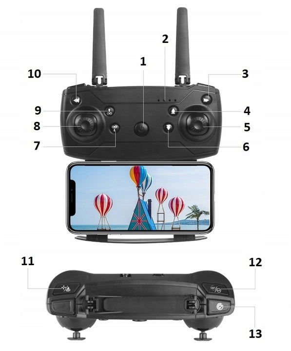 Dronas „E95 Pro“ su 2 Wi-Fi kameromis