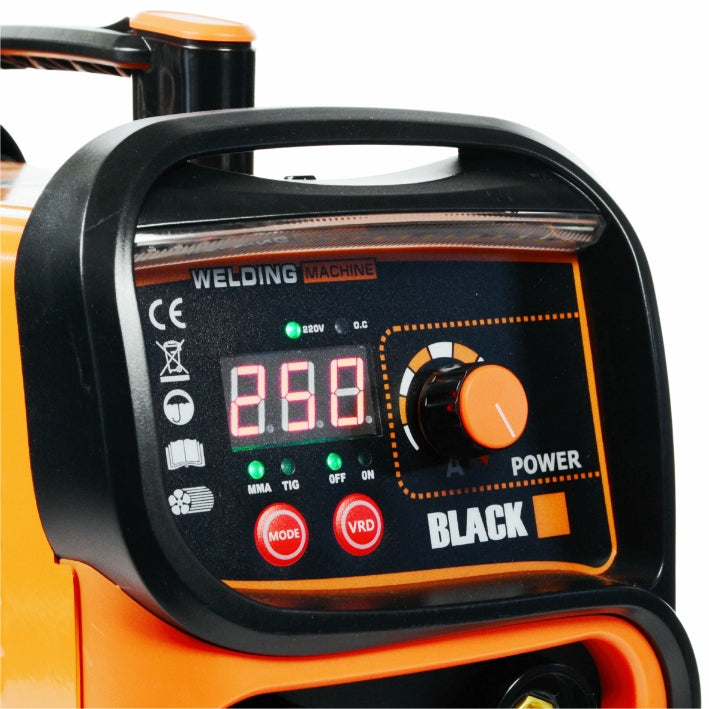 Inverterinis suvirinimo aparatas Black IGBT MMA / TIG LIFT 3IN1 – 250A, LCD, 230V