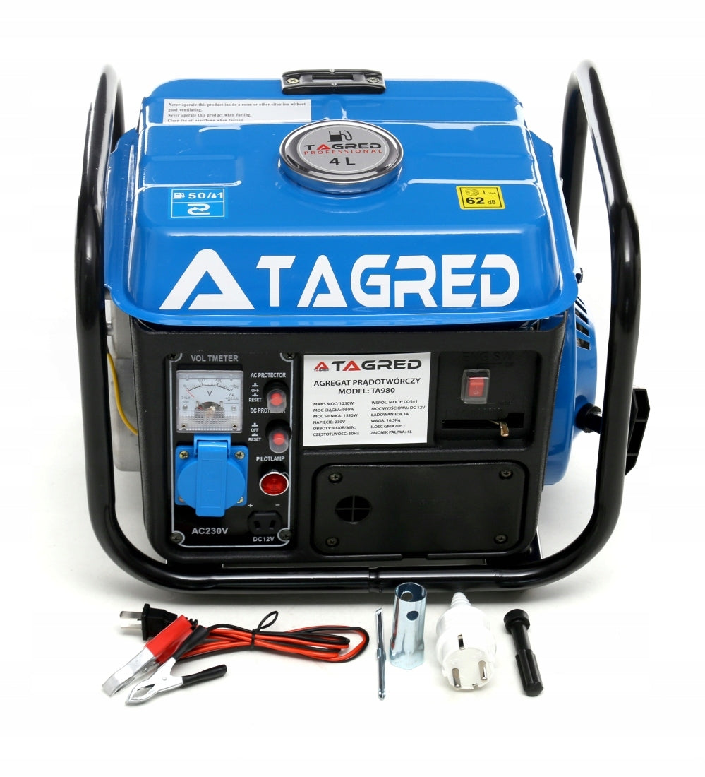 Benzininis elektros generatorius 1250 W, 230 V – TAGRED TA980