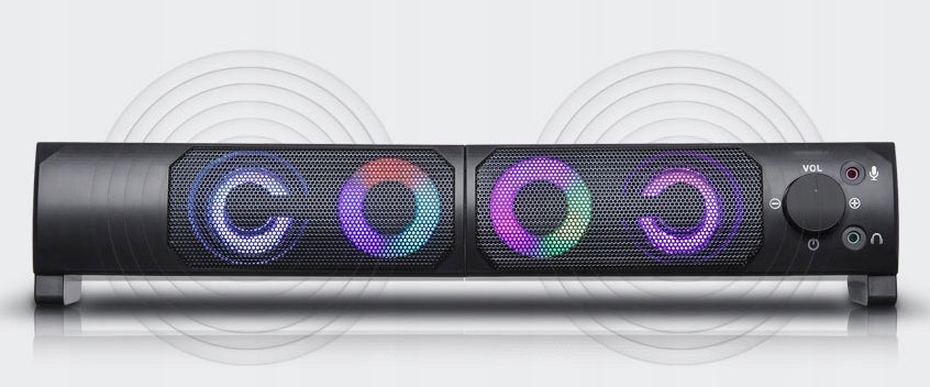 Bluetooth garso juosta 2.0 kompiuterio kolonėlės 6W USB 5V DC LED RGB 2in1 komplektas