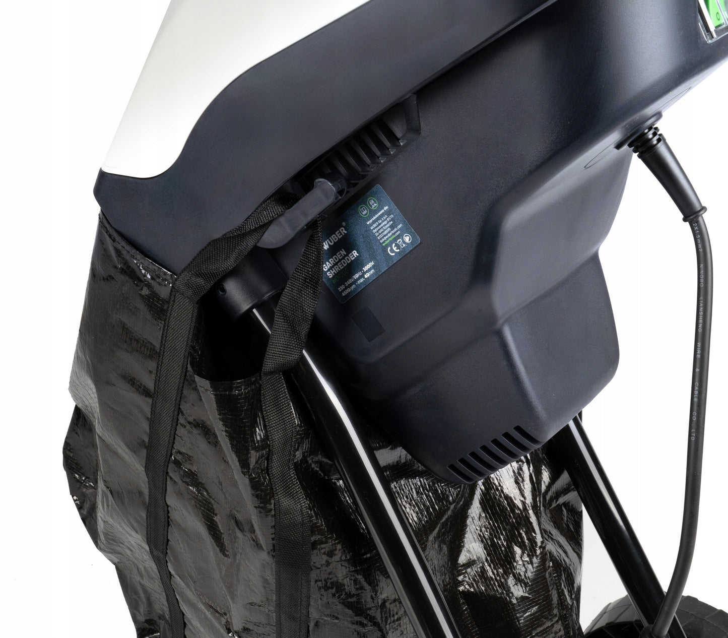 Elektrinis sodo šakų smulkintuvas su 50l talpa Wuber 3000w