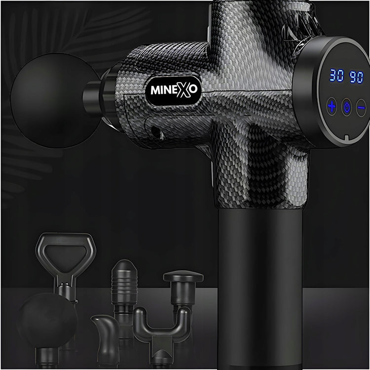 Masažo pistoletas „Minexo MX-01 Pro“, 8 antgaliai – nuotrauka 13
