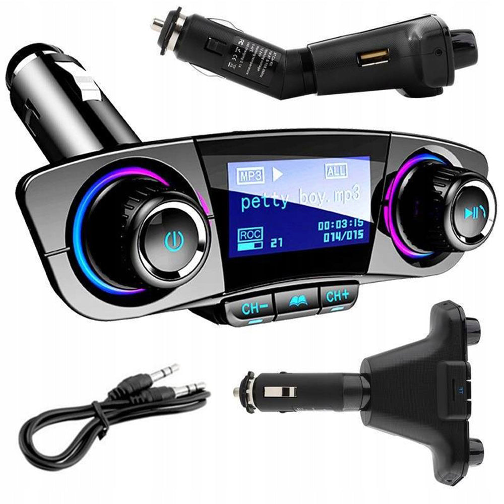 Automobilinis FM moduliatorius, laisvų rankų įranga, Bluetooth USB 5.0 8in1 BT06