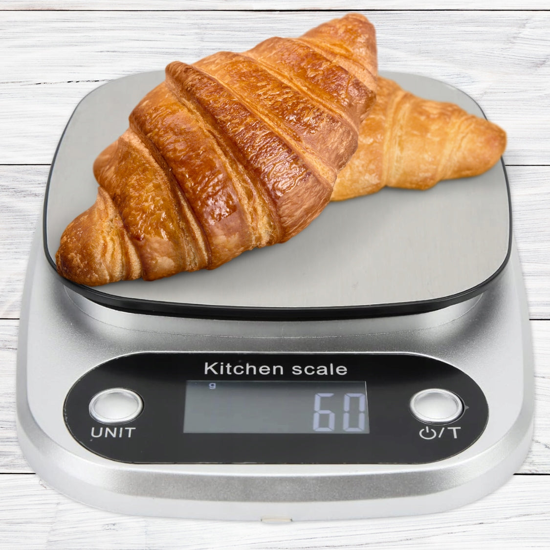 Virtuvinės svarstyklės 5000 g / 0,1 g su LCD ekranu ir baterijomis