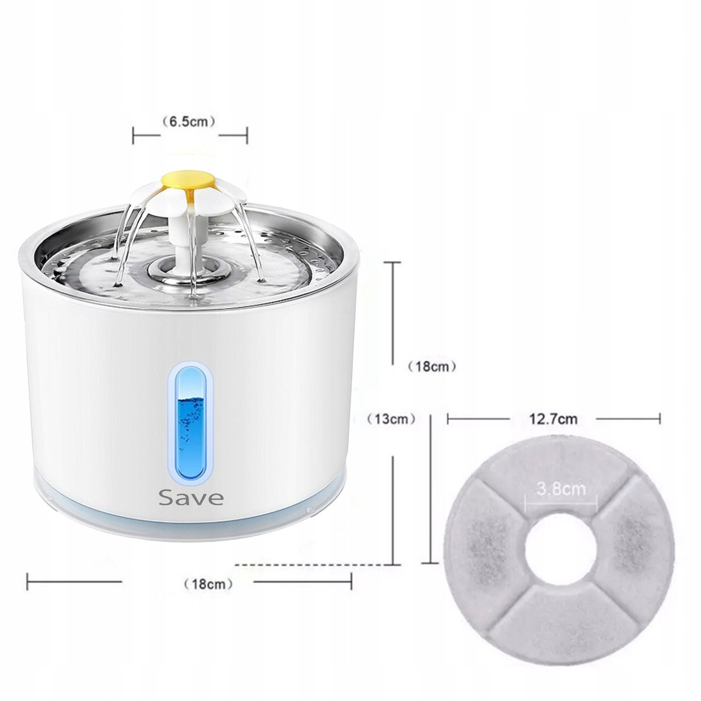 Automatinė vandens gertuvė šunims ir katėms – 2,4 L su filtru ir tyliai veikiančiu siurbliu
