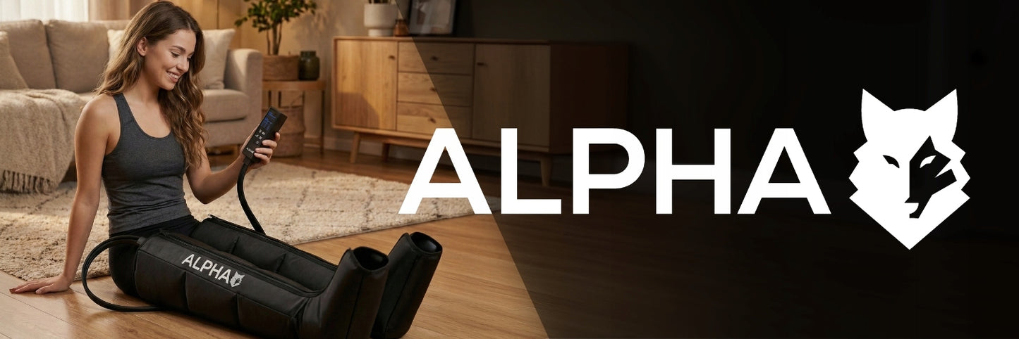 Limfodrenažinis kojų masažuoklis ALPHA AMP-06 su 6 programomis ir 4 oro kameromis