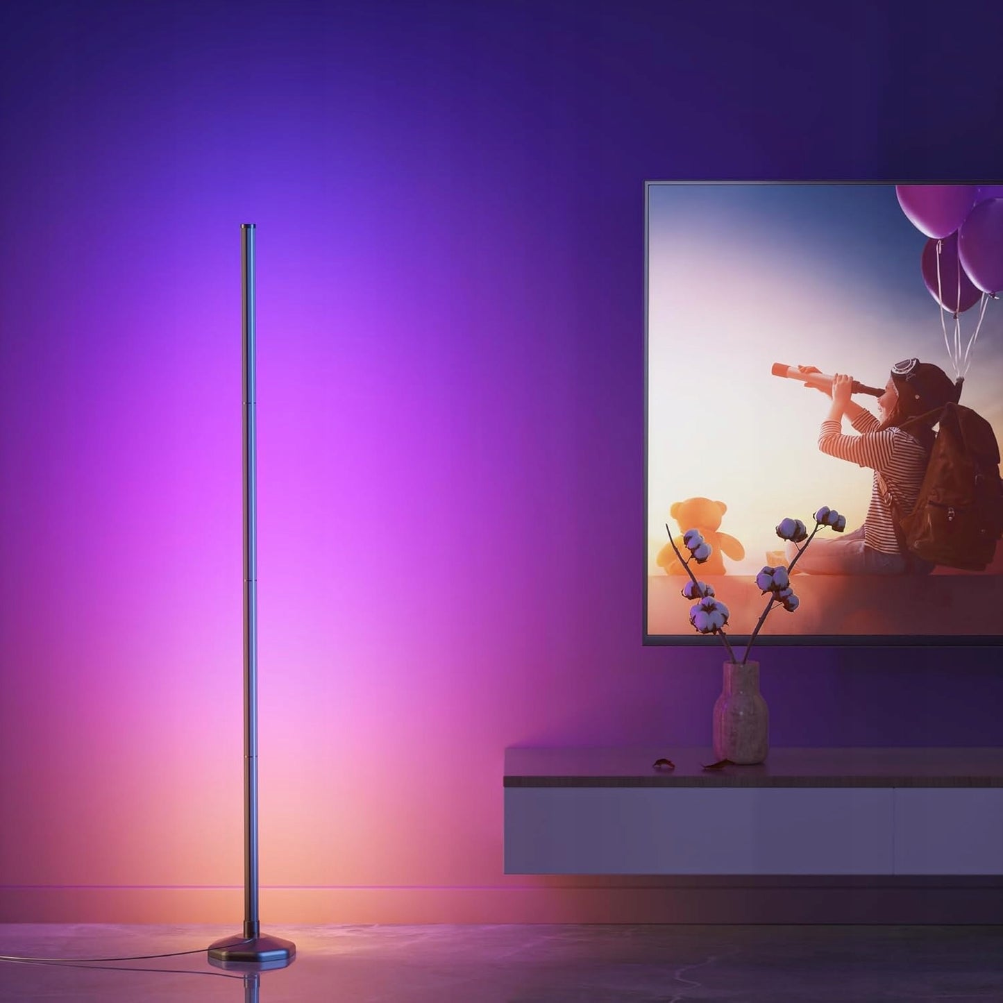 RGB LED kampinė lempa su nuotolinio valdymo pultu ir muzikos funkcija