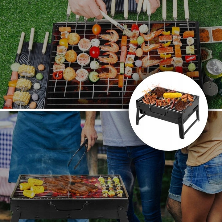 Sulankstomas turistinis anglinis grilis – patogus sprendimas bet kuriai išvykai BBQ