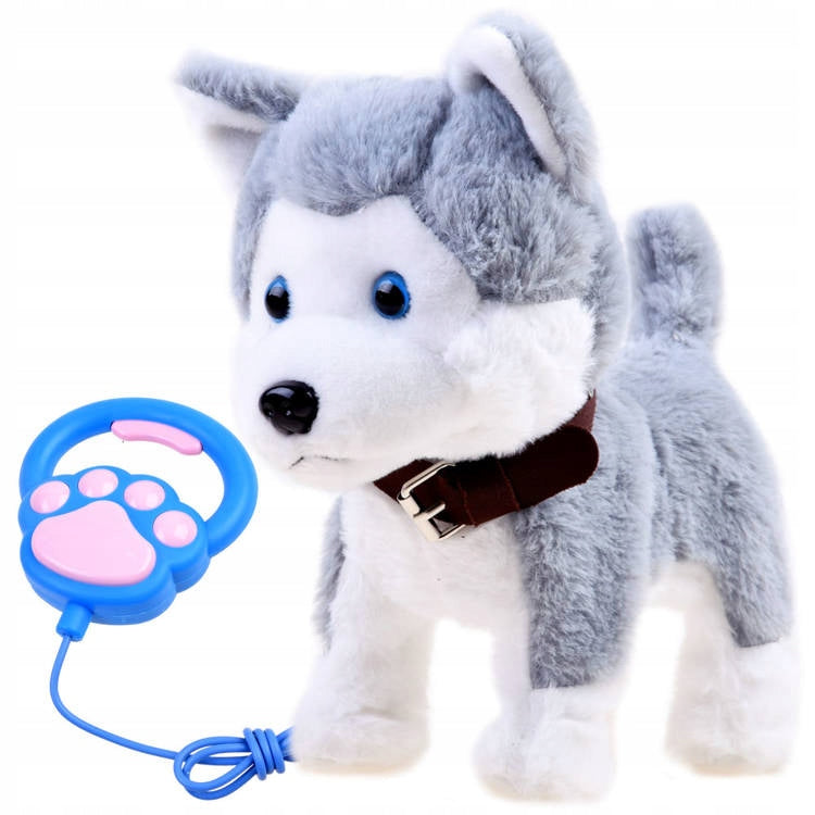 Interaktyvus žaislinis šuo „Husky“ su pavadėliu