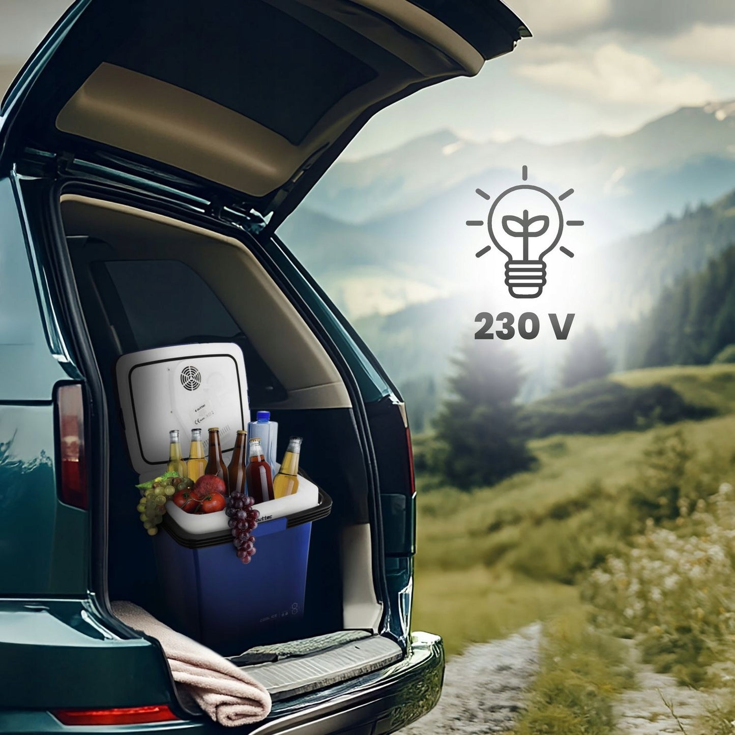 Turistinis šaldytuvas Outtec 32L – 12V / 230V su šildymo ir aušinimo funkcija