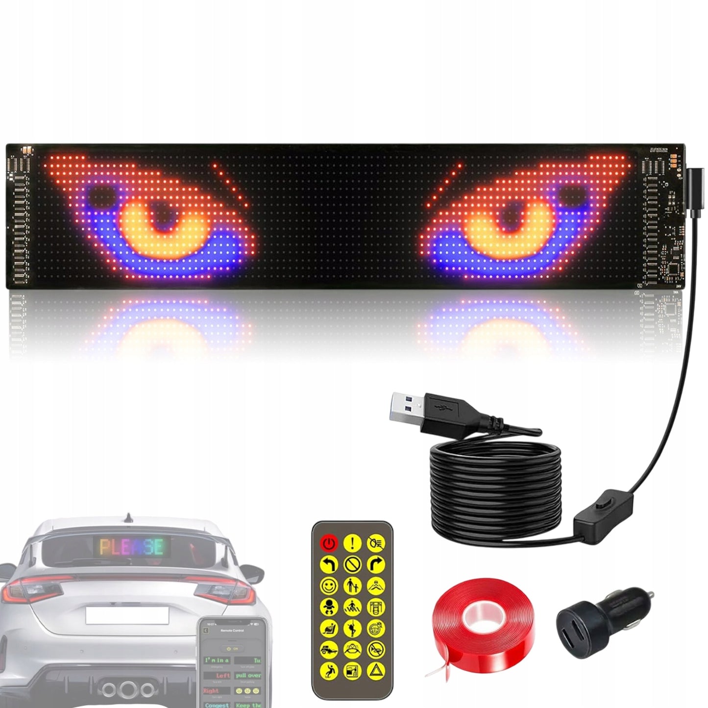 Lankstus programuojamas LED ekranas su RGB apšvietimu ir „Bluetooth“ valdymu