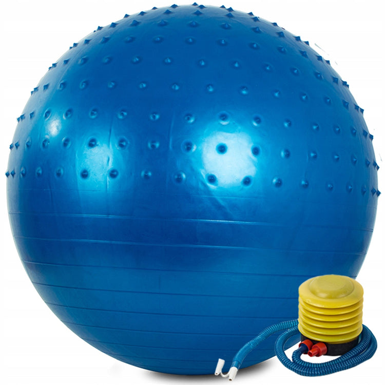 Gimnastikos kamuolys su pompa, 65 cm, mėlynas