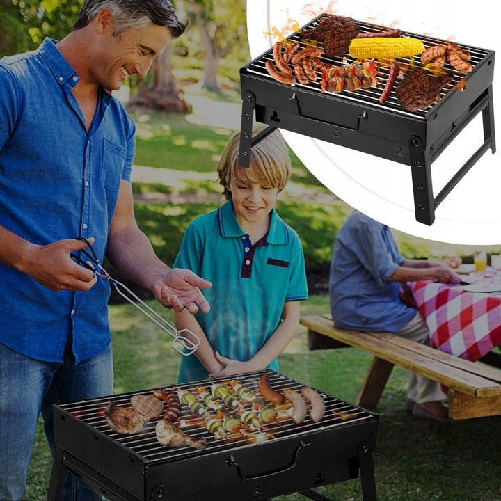 Sulankstomas turistinis anglinis grilis – patogus sprendimas bet kuriai išvykai BBQ