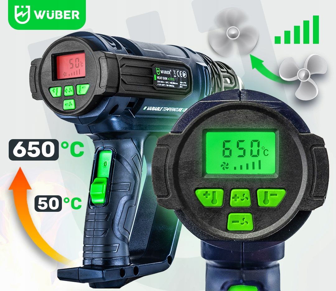 Elektrinis karšto oro pūstuvas WUBER su LCD ekranu 2200W