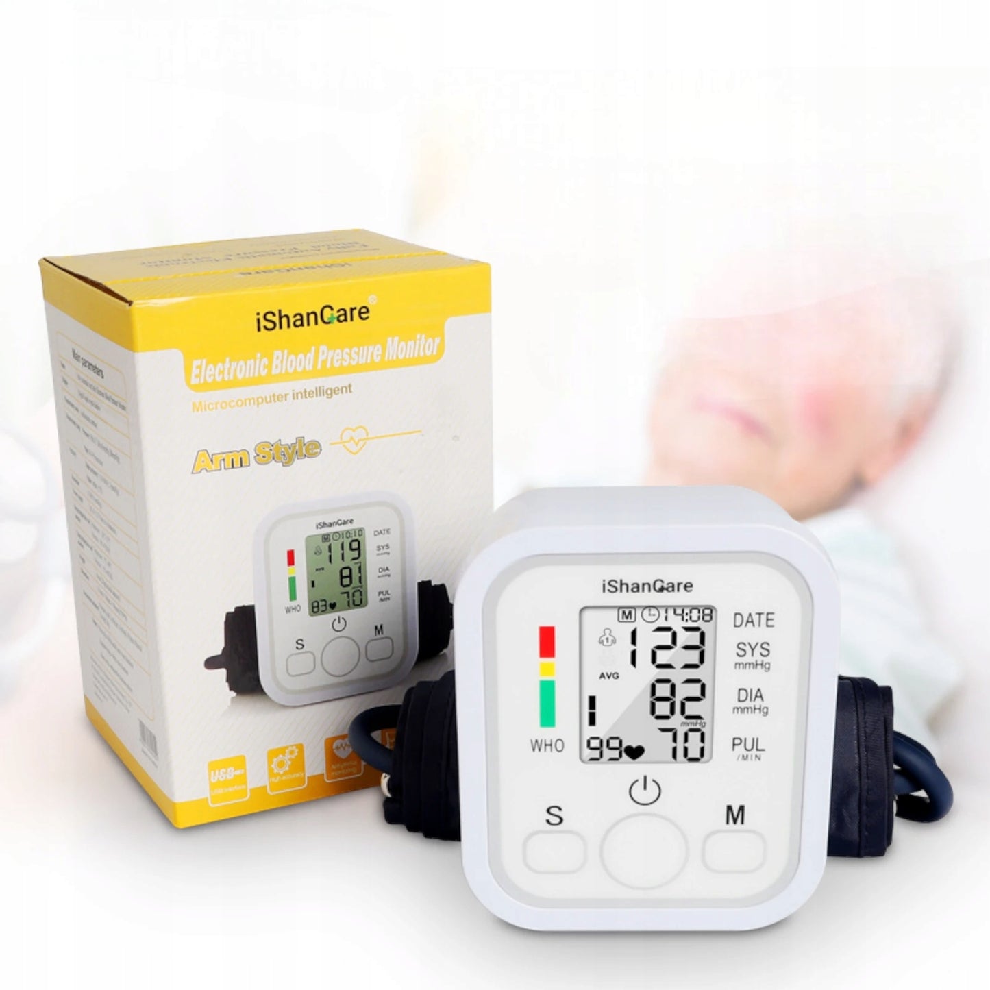 Elektroninis žastinis kraujospūdžio matuoklis BW-3205 su LCD ekranu ir matavimų atmintimi (22–32 cm)