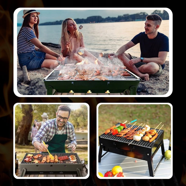 Sulankstomas turistinis anglinis grilis – patogus sprendimas bet kuriai išvykai BBQ