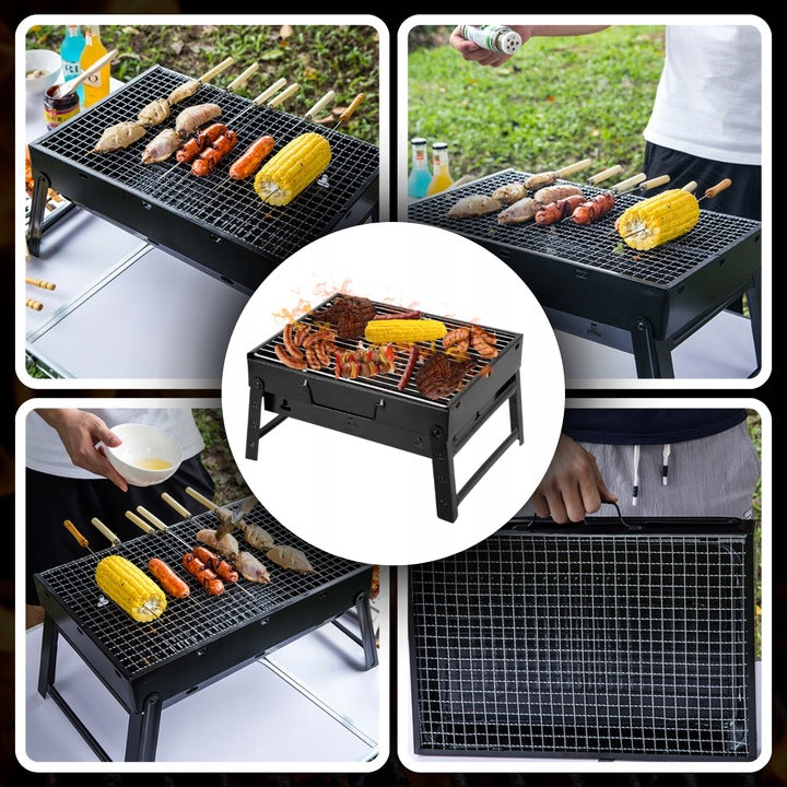 Sulankstomas turistinis anglinis grilis – patogus sprendimas bet kuriai išvykai BBQ