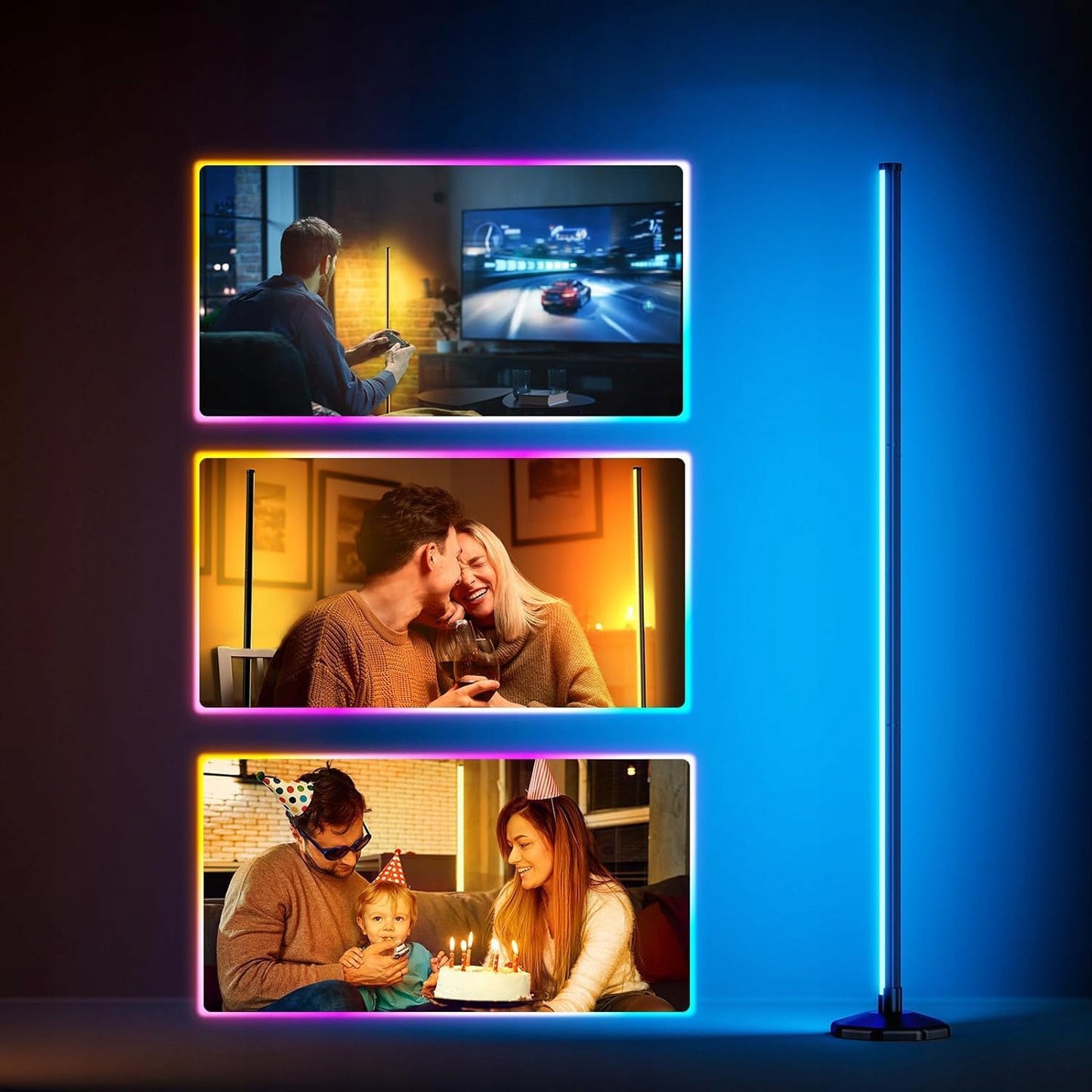 RGB LED kampinė lempa su nuotolinio valdymo pultu ir muzikos funkcija