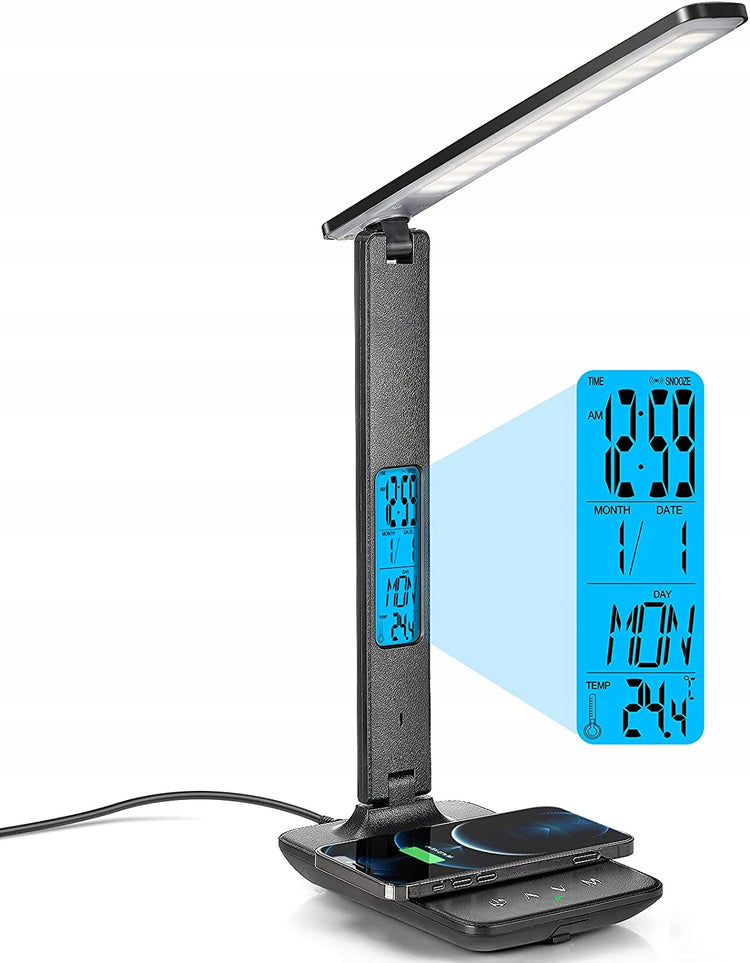 LED stalinė lempa su laikrodžiu ir termometru – nuotrauka 8