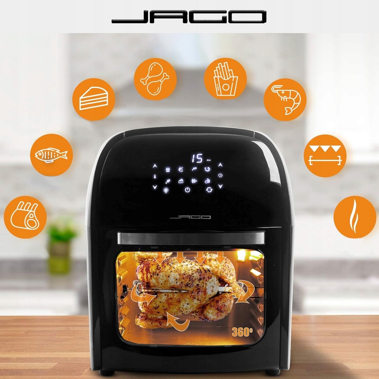 Karšto oro gruzdintuvė "Multicooker Air Fryer Jago JG80700"