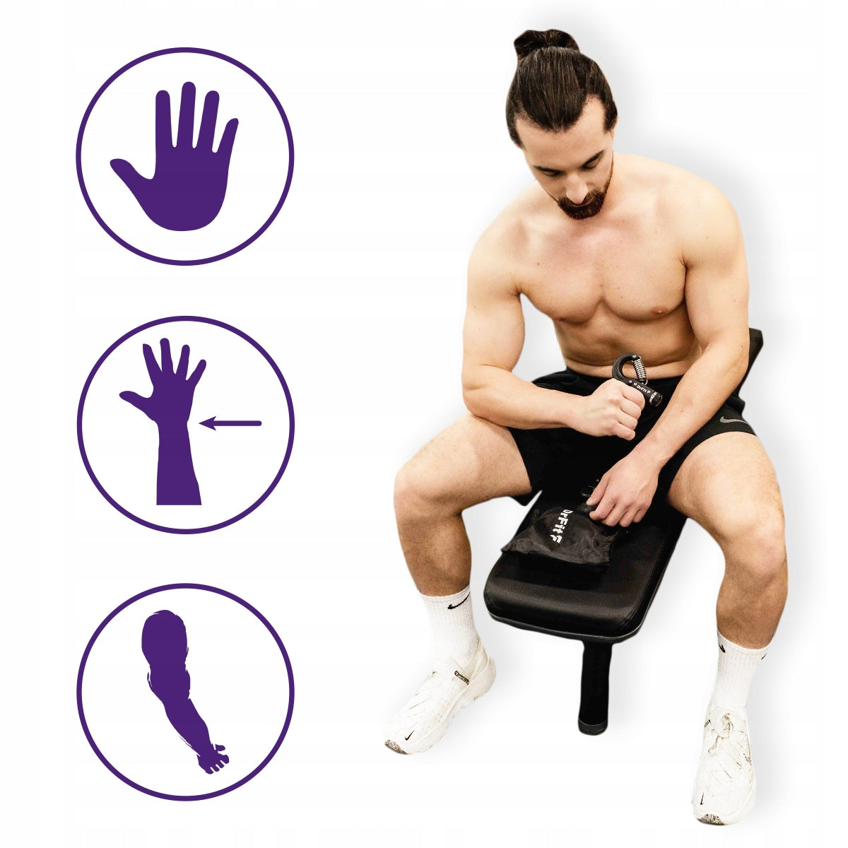 Rinkinys rankų treniruotėms ir reabilitacijai DrFit 5in1 – pilnas pratimų komplektas stipresnėms ir judresnėms rankoms