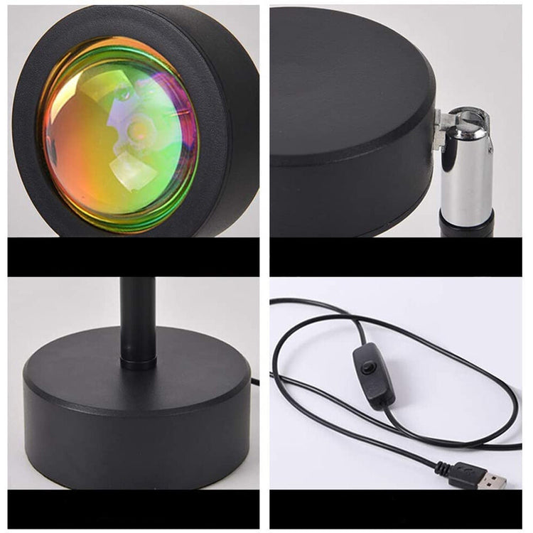 Saulėlydžio LED lempa su pultu, USB