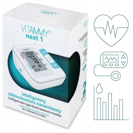 Elektroninis žastinis kraujospūdžio matuoklis su aritmijos aptikimu ir dideliu ekranu VITAMMY NEXT 1