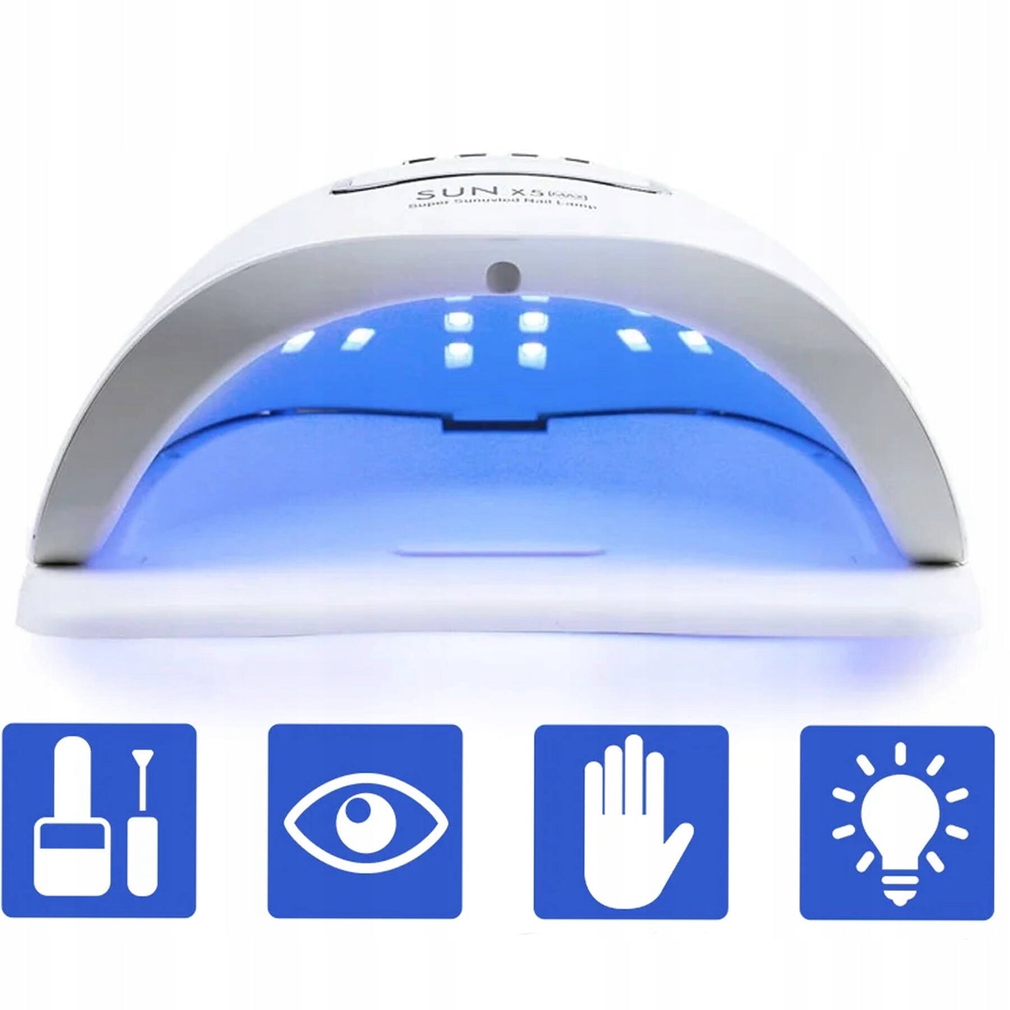 UV/LED nagų lempa SUN X5 MAX – 180 W galia, 57 LED diodai, LCD ekranas
