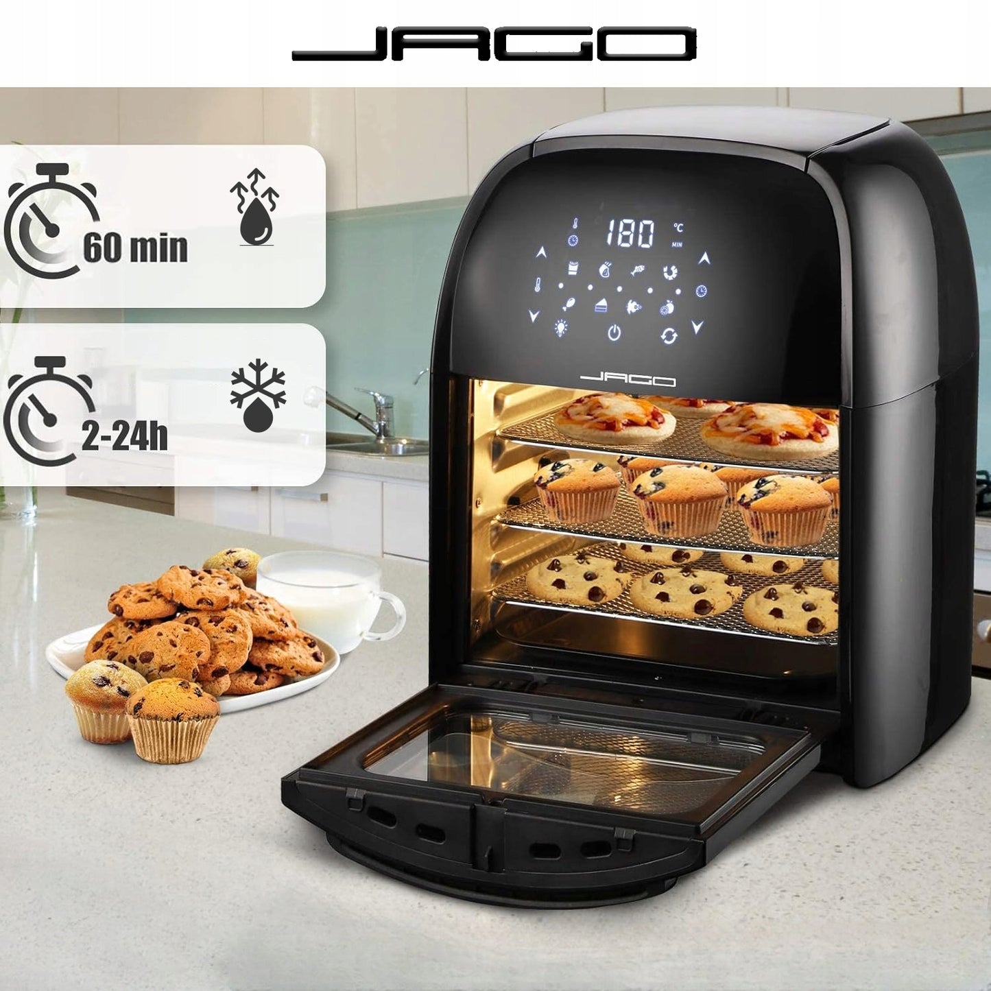 Karšto oro gruzdintuvė "Multicooker Air Fryer Jago JG80700"