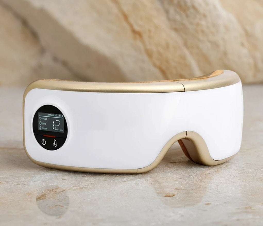 Akių ir smilkinių masažuoklis Pangao PG-2404G5 su šildymo funkcija, oro kompresija ir Bluetooth