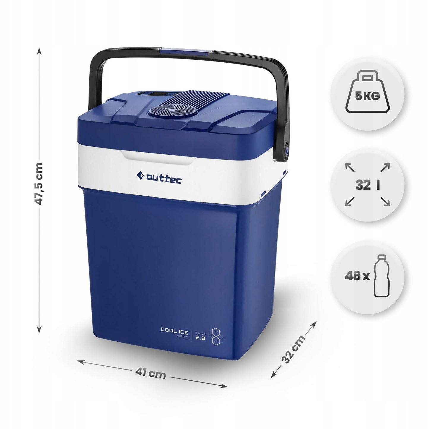 Turistinis šaldytuvas Outtec 32L – 12V / 230V su šildymo ir aušinimo funkcija