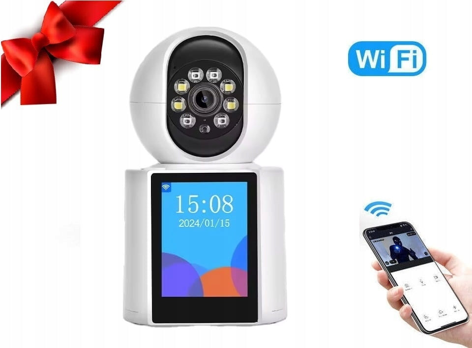 Mini sukiojama WiFi kamera su naktiniu matymu ir gyvu garsu